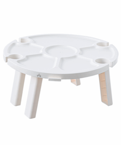 Outdoor Plastic Foldable Wine Table Wine Glass Holder Snack Dish