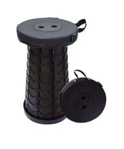 Outdoor Portable Folding Extension Stool Seat for Camping, Fishing, Hiking - Black
