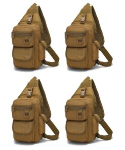 Outdoor Tactical Shoulder Chest Sling Messenger Bags - Khaki - Set of 4