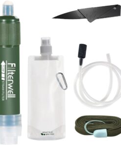 Outdoor Water Filter Straw Purifier + Card Knife - Camping Survival