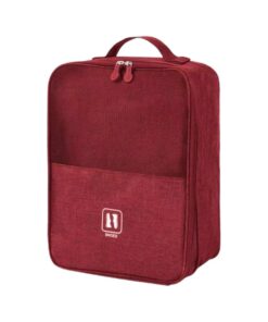 Oxford Canvas Travel Shoe Bag Organizer Waterproof Shoe Storage Pouch - Red