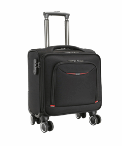 Oxford Cloth Business Suitcase-Weekend Bag-Security Lock Smooth Zip -18inch - Black
