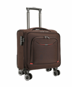 Oxford Cloth Business Suitcase-Weekend Bag-Security Lock Smooth Zip -18inch - Brown