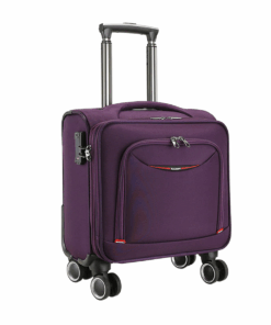 Oxford Cloth Business Suitcase-Weekend Bag-Security Lock Smooth Zip -18inch - Purple