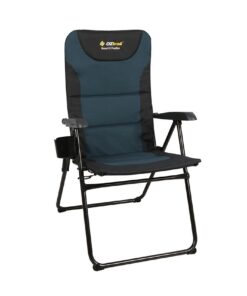 OZtrail Resort 5 Position Folding Arm Chair Navy 150kg