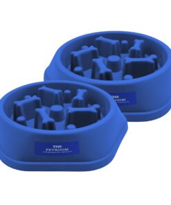 Pack of 2 - Slow Eating Bowl Feeder For Pets - Blue