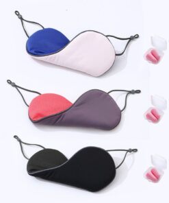 Pack of 3 Adjustable Double-Sided Iced-Silk Sleeping Eye Mask & Earplugs