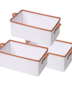 Pack of 3 Foldable Oxford Cloth Household Storage Bags - cream