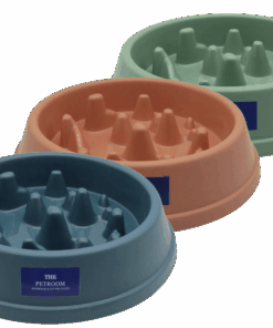 Pack of 3 - Premium Slow Eating Bowl Feeder For Pets - Blue, Peach & Green