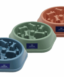 Pack of 3 - Slow Eating Bowl Feeder For Pets - Blue/Green/Peach