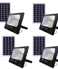 Pack of 4 200W LED Solar Flood Light with Remote