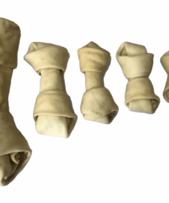 Pack of 40 Large size Puffy Beef Rawhide Knotted Dog Chew Bones