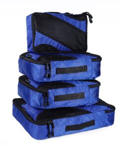 Packing Cubes (Set of 4), 3 Sizes, Luggage Organizers - Navy
