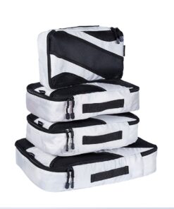 Packing Cubes (Set of 4), 3 Sizes, Luggage Organizers - White