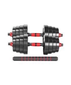 Pair Of 30kg Adjustable Fitness Dumbbells Set With Connecting Rod