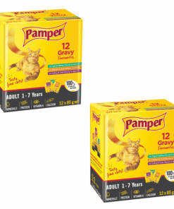 Pamper Cat Food Moist Gravy Tuna, Chicken & Turkey (24 pouches)