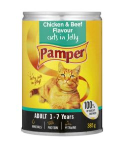 Pamper Moist Cat Food Chicken And Beef (12 x 385g)