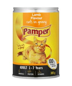 Pamper Moist Cat Food Lamb And Gravy Cuts (12 x 385g)