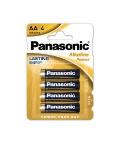 Panasonic AA Alkaline 4 Pack Batteries x 1 Box of 12 Packs (LR6APB/4BP)