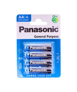 Panasonic AA Carbon Zinc 4 Pack Batteries X 1 Box of 12 Packs (R6BE/4BP)