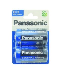 Panasonic Carbon Zinc D 2 Pack Batteries x 1 Box of 12 Packs (R20BE/2BP)