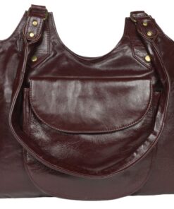 Panther Leather Genuine Leather Ladies Large Handbag Burgundy HB2
