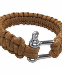 Paracord Hand Bracelets 25cm Metal Lock - Light Brown