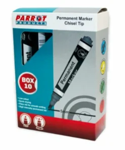 Parrot Chisel Tip Permanent Markers Black 10 pc