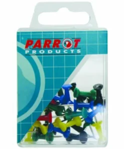 Parrot Push Pins Boxed Pack 30 Assorted