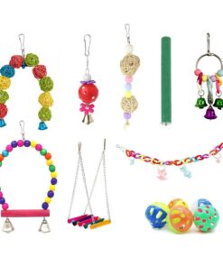 Parrot Toy Set Birdcage Accessories Suspension Bridge Stand Stick Swing