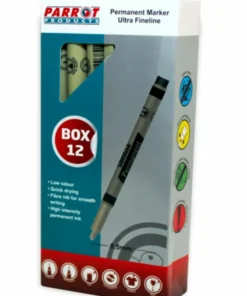 Parrot Ultra Fineliner Permanent Black 12 Piece