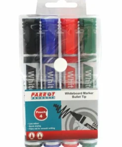 Parrot Whiteboard Marker Bullet Tip x 4 Assorted