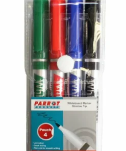 Parrot Whiteboard Marker Slimline x 4 Assorted