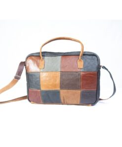 Patchwork Designer Leather 17" Laptop Bag