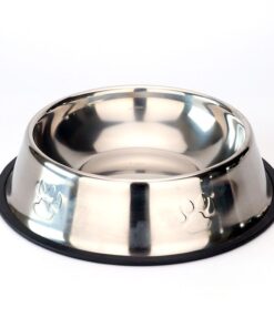 Paw Print Stainless Steel Pet Feeding Bowl - S