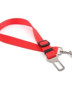 Paw Prints & Curly Tails Seatbelt Clip - Red