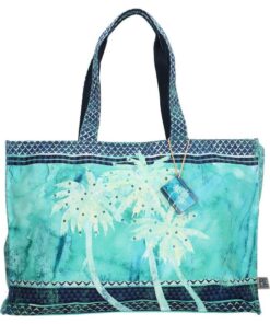 PE-Florence Blue Palm Ladies Shopper Bag