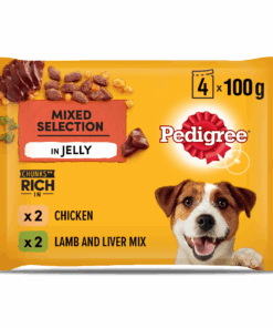 Pedigree Dog Food Pouch 4-pack for Adult Dogs with Chicken & Lamb in Jelly