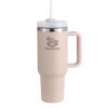 PEISKOS 1200ml Tumbler with Handle Straw Stainless Steel Vacuum Mug - Rose Quartz
