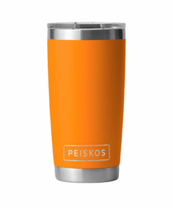 PEISKOS 600ml Vacuum Insulated Flask Leak Proof Tumbler with Lid - Hermes Orange