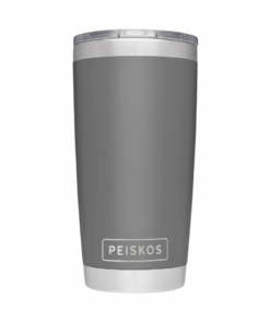 PEISKOS 600ml Vacuum Insulated Flask Leak Proof Tumbler with Lid - Light Charcoal