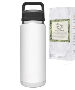PEISKOS 800ml Vacuum Insulated Flask Stainless Steel Bottle with Chug Cap - Snow White