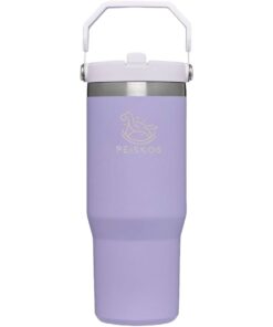 PEISKOS 890ml Stainless Steel Tumbler with Straw Vacuum Insulated Flask - Lavender