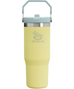PEISKOS 890ml Stainless Steel Tumbler with Straw Vacuum Insulated Flask - Pomelo