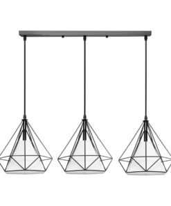 Pendant Light 3 Holders Vintage Diamond Shape Ceiling Hanging Lamp