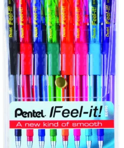 Pentel BX490 Feel It 1.0mm Ballpoint Pens - Wallet of 8