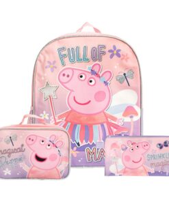 Peppa Pig Backpack, Pencil Case and Lunch Bag Set