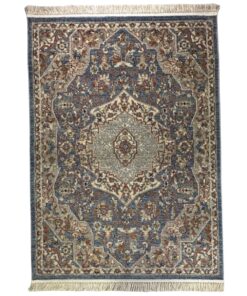 Persian Floral Royal Blue Tabreez Area Rug / Carpet 200 x 150cm