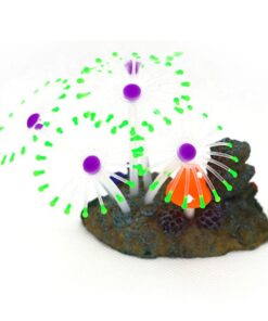 Pet Artificial Glowing Silicone Coral Aquarium Fish Tank Green 8cm