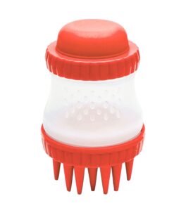 Pet Bath Shampoo Dispenser Brush Massage Comb - Red